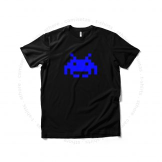 Camiseta Space Invaders Black Blue